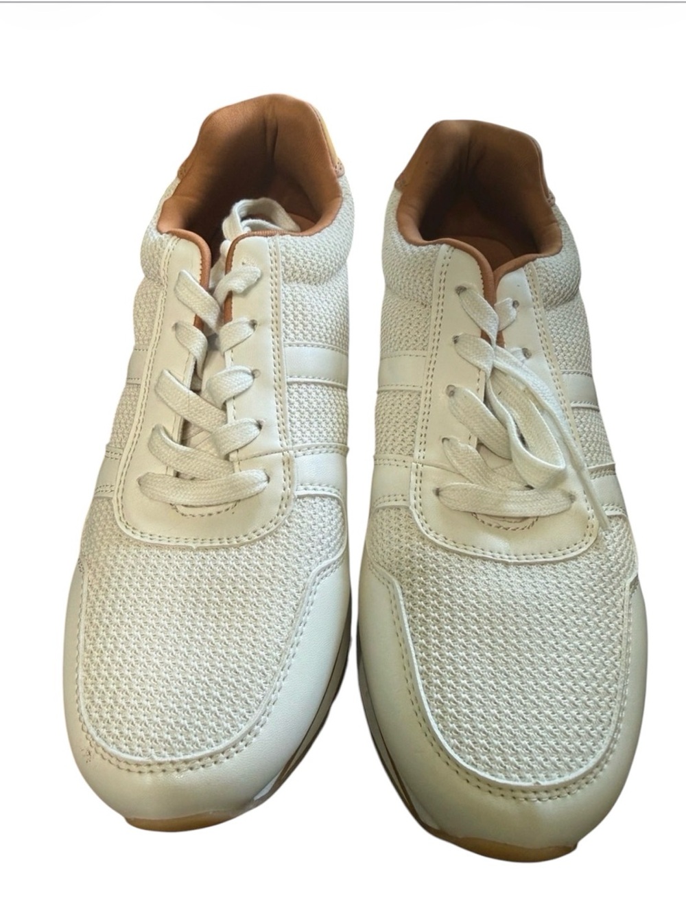 Banana Republic Women’s White Knit Lace-Up Sneakers | Casual Comfort Shoes